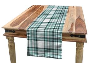 Abakuhaus Tischläufer »Esszimmer Küche Rechteckiger Dekorativer Tischläufer«, Abstrakt Plaid überprüfen Hatched Streifen