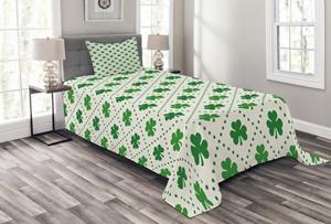 Abakuhaus Tagesdecke »Set mit Kissenbezügen Waschbar«, , irisch 4 Leaf Shamrock Dots