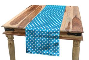 Abakuhaus Tischläufer »Esszimmer Küche Rechteckiger Dekorativer Tischläufer«, Blau Retro Tupfen Geometric