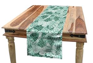 Abakuhaus Tischläufer »Esszimmer Küche Rechteckiger Dekorativer Tischläufer«, Aloha Überfüllte Stripy Blätter- Motive