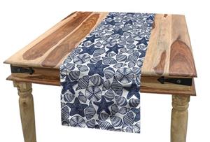 Abakuhaus Tischläufer »Esszimmer Küche Rechteckiger Dekorativer Tischläufer«, Blau und weiß Seestern Shells