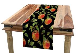 Abakuhaus Tischläufer »Esszimmer Küche Rechteckiger Dekorativer Tischläufer«, Apfel Hand gezeichnete Baum-Zweig
