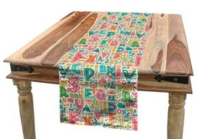Abakuhaus Tischläufer »Esszimmer Küche Rechteckiger Dekorativer Tischläufer«, Alphabet Aztec Inspired Elements