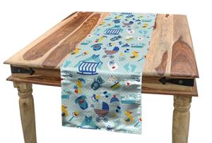 Abakuhaus Tischläufer »Esszimmer Küche Rechteckiger Dekorativer Tischläufer«, Baby Crestcent Mond mit Sternen