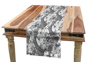 Abakuhaus Tischläufer »Esszimmer Küche Rechteckiger Dekorativer Tischläufer«, asiatisch Sketch Stil Karpfen Koi