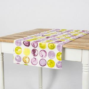 SCHÖNER LEBEN. Tischläufer »Schöner Leben Tischläufer Kreise weiß lila grün 40x160cm«, handmade