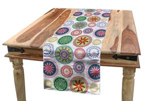 Abakuhaus Tischläufer »Esszimmer Küche Rechteckiger Dekorativer Tischläufer«, Mandala Vintage verzieren Kreise