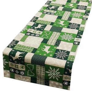 SCHÖNER LEBEN. Tischläufer »Schöner Leben Tischläufer Patchwork Weihnachten grün beige 40x160cm«, handmade