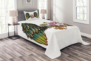 Abakuhaus Tagesdecke »Set mit Kissenbezügen Waschbar«, , angel Wings böhmische Blumen