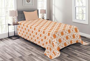 Abakuhaus Tagesdecke »Set mit Kissenbezügen Waschbar«, , Orange Blossomy Geometrische Formen