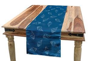 Abakuhaus Tischläufer »Esszimmer Küche Rechteckiger Dekorativer Tischläufer«, Blau und weiß Spiral Muscheln
