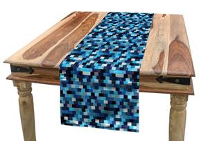 Abakuhaus Tischläufer »Esszimmer Küche Rechteckiger Dekorativer Tischläufer«, Blau Geometric Design Streifen