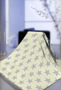 Teppich-Traum Tagesdecke »Decke Wohndecke mit Fransen Spieldecke Kinderdecke Kuscheldecke mit Sternen Muster in Grau Creme«, 