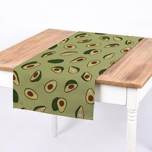 SCHÖNER LEBEN. Tischläufer » Tischläufer Avocado grün braun 40x160cm«, handmade