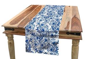 Abakuhaus Tischläufer »Esszimmer Küche Rechteckiger Dekorativer Tischläufer«, Blau Russisch Gzhel Stil Flora