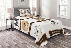 Abakuhaus Tagesdecke »Set mit Kissenbezügen Waschbar«, , Tier Boston Terrier Hunde