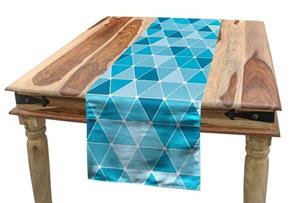 Abakuhaus Tischläufer »Esszimmer Küche Rechteckiger Dekorativer Tischläufer«, Blau Geometrische Triangles Mosaik