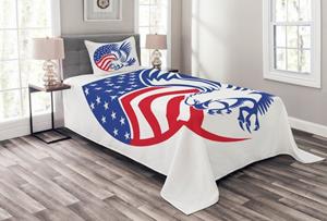 Abakuhaus Tagesdecke »Set mit Kissenbezügen Waschbar«, , amerikanisch American Bald Eagle-Flagge