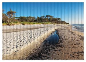 Wallario Schaum-Badematte »Einsamer Strand am Meer - Blauer Himmel« , Höhe 5 mm, rutschhemmend, geeignet für Fußbodenheizungen