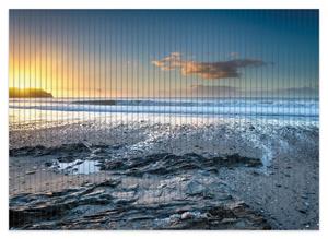 Wallario Schaum-Badematte »Einsamer Strand in Cornwall England« , Höhe 5 mm, rutschhemmend, geeignet für Fußbodenheizungen