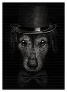 Wallario Schaum-Badematte »Eleganter Hund mit Zylinder in schwarz-weiß« , Höhe 5 mm, rutschhemmend, geeignet für Fußbodenheizungen