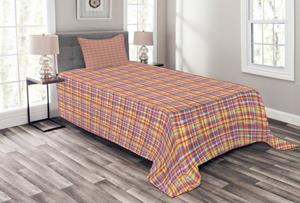 Abakuhaus Tagesdecke »Set mit Kissenbezügen Waschbar«, , Bunt Abstrakte Striped Plaid Kunst