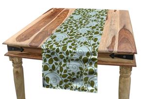 Abakuhaus Tischläufer »Esszimmer Küche Rechteckiger Dekorativer Tischläufer«, Blätter Silhouetten von Swirl Stielen