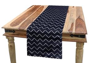 Abakuhaus Tischläufer »Esszimmer Küche Rechteckiger Dekorativer Tischläufer«, Navy blau Chevron Zigzag Ropes