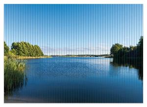 Wallario Schaum-Badematte »Malerischer See mit Schilf unter blauem Himmel« , Höhe 5 mm, rutschhemmend, geeignet für Fußbodenheizungen