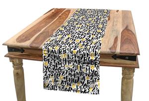Abakuhaus Tischläufer »Esszimmer Küche Rechteckiger Dekorativer Tischläufer«, Alphabet Typografie und Ziffern