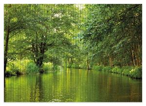 Wallario Schaum-Badematte »Spreewald in Brandenburg grüne Wälder und Spiegelungen im Wasser« , Höhe 5 mm, rutschhemmend, geeignet für Fußbodenheizungen