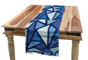 Abakuhaus Tischläufer »Esszimmer Küche Rechteckiger Dekorativer Tischläufer«, Blau Geometrische Zusammenfassung Ice