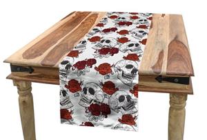 Abakuhaus Tischläufer »Esszimmer Küche Rechteckiger Dekorativer Tischläufer«, Halloween Roses Gothic Schädel