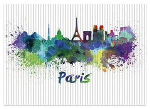 Wallario Schaum-Badematte »Städte als Aquarell - Skyline von Paris« , Höhe 5 mm, rutschhemmend, geeignet für Fußbodenheizungen