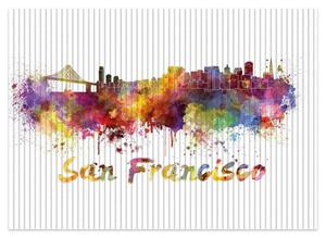 Wallario Schaum-Badematte »Städte als Aquarell - Skyline von San Francisco« , Höhe 5 mm, rutschhemmend, geeignet für Fußbodenheizungen