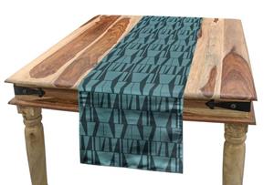 Abakuhaus Tischläufer »Esszimmer Küche Rechteckiger Dekorativer Tischläufer«, Blau Moderne Quadrat Triangles