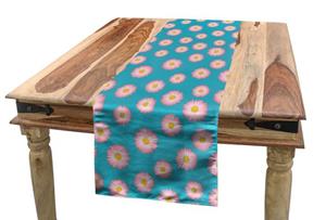 Abakuhaus Tischläufer »Esszimmer Küche Rechteckiger Dekorativer Tischläufer«, Blau Und Pink Zarte Blütenblatt