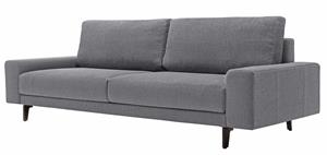 Hülsta Sofa 3-Sitzer hs.450, Armlehne breit niedrig, Breite 220 cm, Alugussfuß Umbragrau, wahlweise in Stoff oder Leder