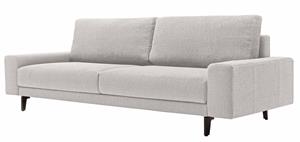 Hülsta Sofa 3-Sitzer hs.450, Armlehne breit niedrig, Breite 220 cm, Alugussfuß Umbragrau, wahlweise in Stoff oder Leder