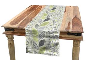 Abakuhaus Tischläufer »Esszimmer Küche Rechteckiger Dekorativer Tischläufer«, Abstrakt Stripes skizzierte Blätter