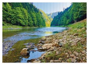 Wallario Schaum-Badematte »Fluss in den Bergen an steinigem Ufer« , Höhe 5 mm, rutschhemmend, geeignet für Fußbodenheizungen