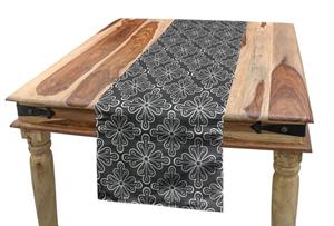 Abakuhaus Tischläufer »Esszimmer Küche Rechteckiger Dekorativer Tischläufer«, Abstrakt Graustufen- Einfache Blumen
