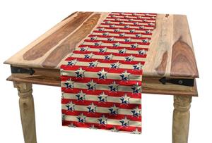 Abakuhaus Tischläufer »Esszimmer Küche Rechteckiger Dekorativer Tischläufer«, Vereinigte Staaten von Amerika Retro Independence Poster