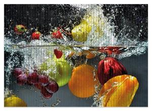 Wallario Schaum-Badematte »Früchte im und unter Wasser - Splashing Fruits« , Höhe 5 mm, rutschhemmend, geeignet für Fußbodenheizungen