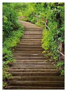 Wallario Schaum-Badematte »Steintreppe im Wald« , Höhe 5 mm, rutschhemmend, geeignet für Fußbodenheizungen