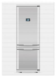 Wallario Schaum-Badematte »Abbildung von: Kühlschrank mit Gefrierschrank, grau, mit grauen Griffen« , Höhe 5 mm, rutschhemmend, geeignet für Fußbodenheizungen