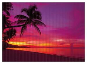 Wallario Schaum-Badematte »Abendrot unter Palmen - pinker Himmel am Strand« , Höhe 5 mm, rutschhemmend, geeignet für Fußbodenheizungen