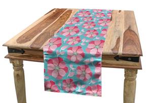 Abakuhaus Tischläufer »Esszimmer Küche Rechteckiger Dekorativer Tischläufer«, Blau Und Pink Zusammenfassung Petals