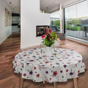 Laro Tischdecke »Wachstuch-Tischdecken Abwaschbar Blumen Lila Rot Rund 140cm«