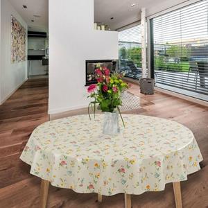 Laro Tischdecke »Wachstuch-Tischdecken Abwaschbar Blumen Rose Gelb Grün Rund 140cm«